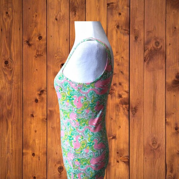 Lilly Pulitzer Tabbie Tank Top Women's Small Pullover Hot Wings Flamingo Paisley - Picture 6 of 7